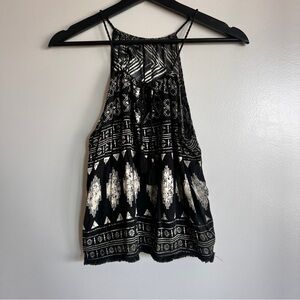 Forever 21 Black and White Halter Top